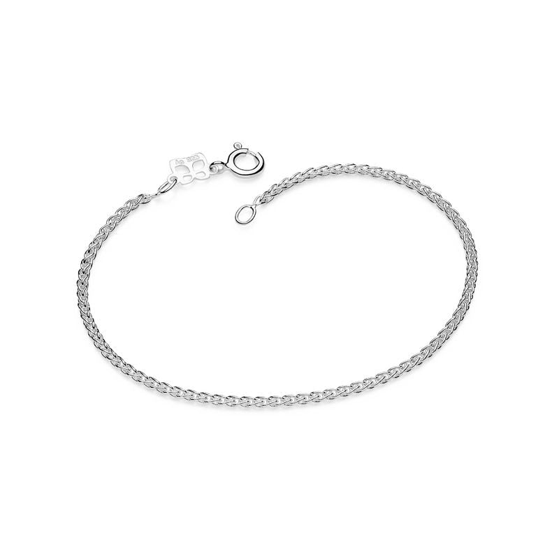 Pulsera de doble eslabón en plata de ley 925 maciza.