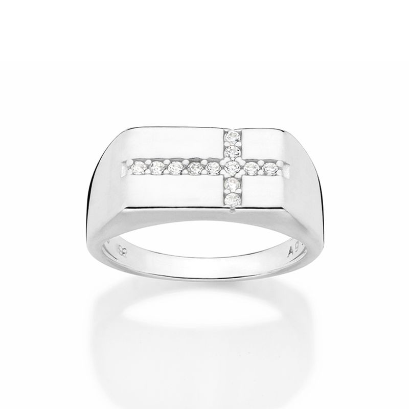 Anillo de plata de ley 925 maciza con circonita cúbica