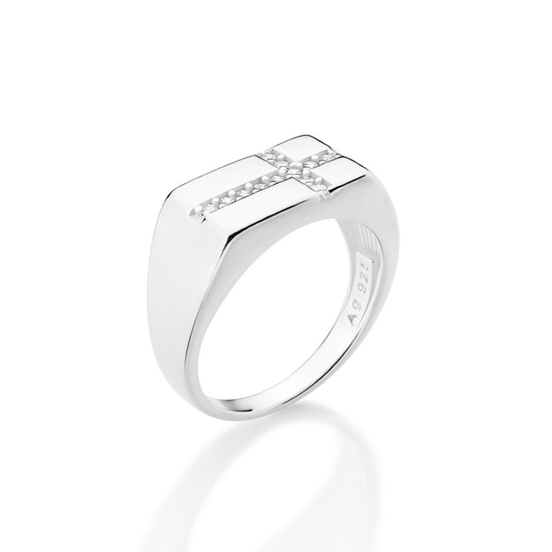 Anillo de plata de ley 925 maciza con circonita cúbica