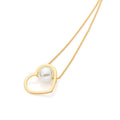 Gargantilla en forma de corazón con perla sintética, chapada en oro de 18k.